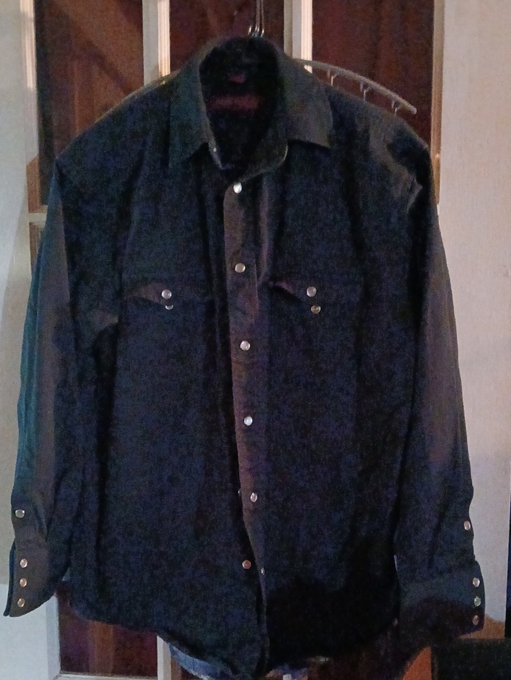 Men's Black Lightweight Button-Front Shirt Jacket